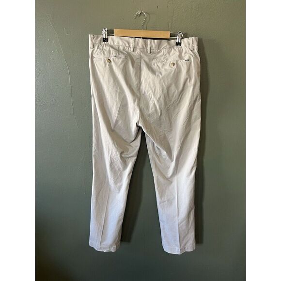 Polo Ralph Lauren Mens Gray Chino Pleated Pants Stretch Classic Fit Size 36 x 32 - Picture 2 of 4